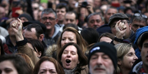 Menge von Demonstranten Menge von Demonstranten