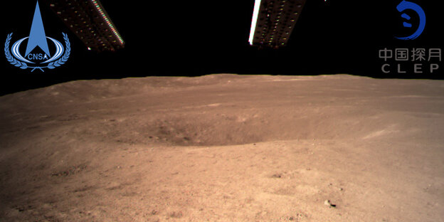 Bild der Rückseite des Mondes, geschickt von der chinesischen Raumsonde Chang'e-4 Bild der Rückseite des Mondes, geschickt von der chinesischen Raumsonde Chang'e-4