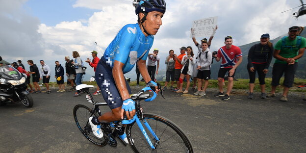 Radsportprofi Nairo Quintana aus Kolumbien bei der Tour de France Radsportprofi Nairo Quintana aus Kolumbien bei der Tour de France