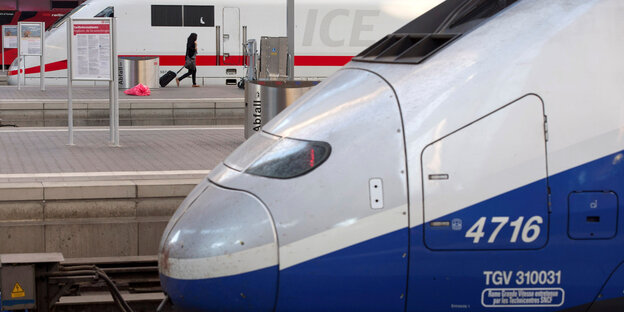 Ein Zug des TGV steht im Münchner Hauptbahnhof. Ein Zug des TGV steht im Münchner Hauptbahnhof.