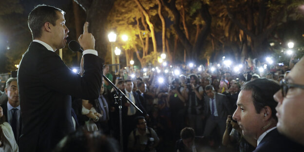 Juan Guaidó spricht Juan Guaidó spricht