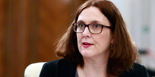ein Portrait von EU-Handelskommissarin Cecilia Malmström ein Portrait von EU-Handelskommissarin Cecilia Malmström