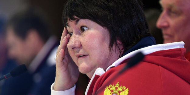 Jelena Välbe guckt erschrocken Jelena Välbe guckt erschrocken