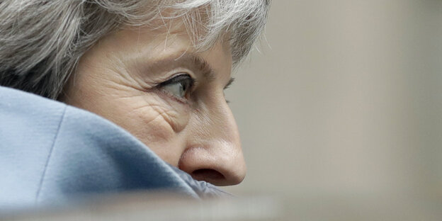 Das Bild zeigt Theresa May im Profil Das Bild zeigt Theresa May im Profil