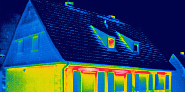 Infrarotbild eines Hauses Infrarotbild eines Hauses