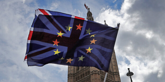 Britische und EU-Flagge Britische und EU-Flagge