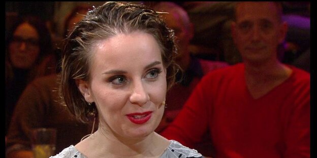 Salomé Balthus in einer Talkshow. Salomé Balthus in einer Talkshow.