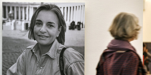 Ein Portrait in einer Ausstellung zeigt Anja Niedringhaus Ein Portrait in einer Ausstellung zeigt Anja Niedringhaus