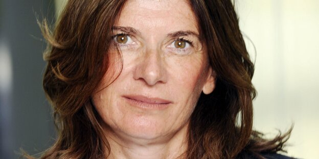 Frau mit langen brauen Haaren, Nahaufnahme Frau mit langen brauen Haaren, Nahaufnahme