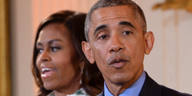 Der ehemalige US-Präsident Barack Obama und die ehemalige US-First-Lady Michelle Obama im Weißen Haus Der ehemalige US-Präsident Barack Obama und die ehemalige US-First-Lady Michelle Obama im Weißen Haus