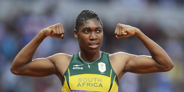 Caster Semenya in Siegerpose Caster Semenya in Siegerpose