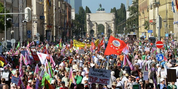 Demonstranten in München Demonstranten in München