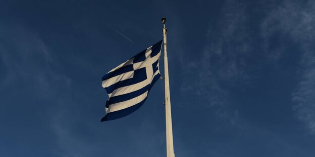Die griechische Flagge im Wind. Die griechische Flagge im Wind.