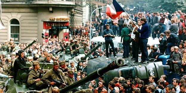 Demo am 21. August 1968 in Prag Demo am 21. August 1968 in Prag
