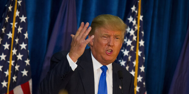 Donald Trump bei einer Rede in Manchester Donald Trump bei einer Rede in Manchester