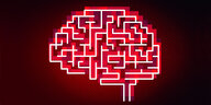 Illustration eines Gehirns als Labyrinth