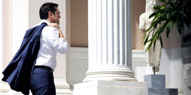 Seitenprofilansicht von Alexis Tsipras Seitenprofilansicht von Alexis Tsipras