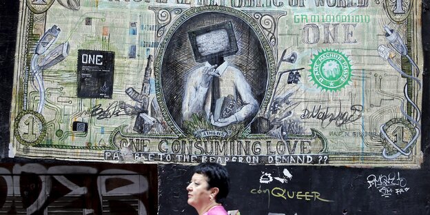 Graffiti einer Dollar-Note Graffiti einer Dollar-Note