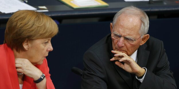 Angela Merkel und Wolfgang Schäuble Angela Merkel und Wolfgang Schäuble