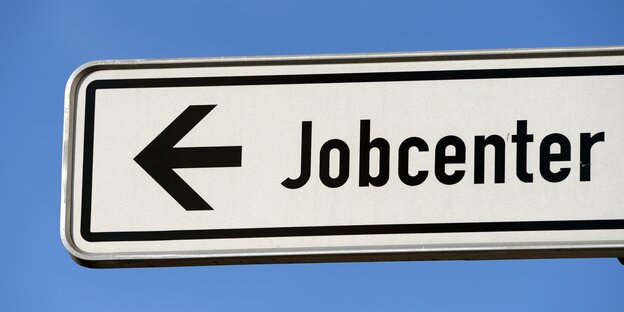 Hinweisschild fürs Jobcenter