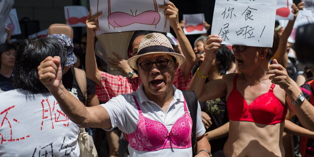 Demonstrant_innen in Hongkong Demonstrant_innen in Hongkong