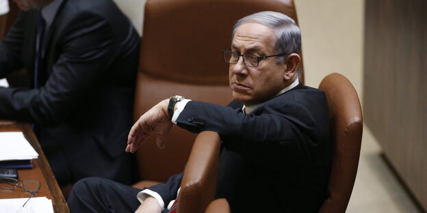 Benjamin Netanjahu in der Knesset Benjamin Netanjahu in der Knesset