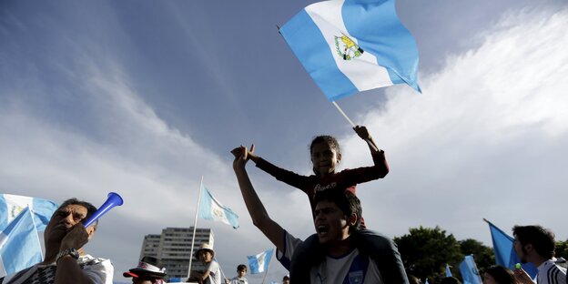 Auf der großen Demonstration in Guatemala-Stadt am 30. August Auf der großen Demonstration in Guatemala-Stadt am 30. August