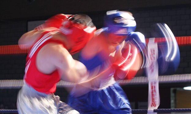 blurred shot of a boxing match