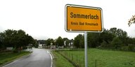 Ortsschild von Sommerloch, eine Ortsgemeinde im Landkreis Bad Kreuznach in Rheinland-Pfalz