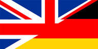 Montage der britischen und deutschen Fahne