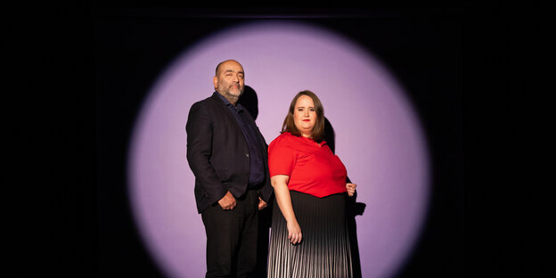 Omid Nouripour and Ricarda Lang stand next to each other