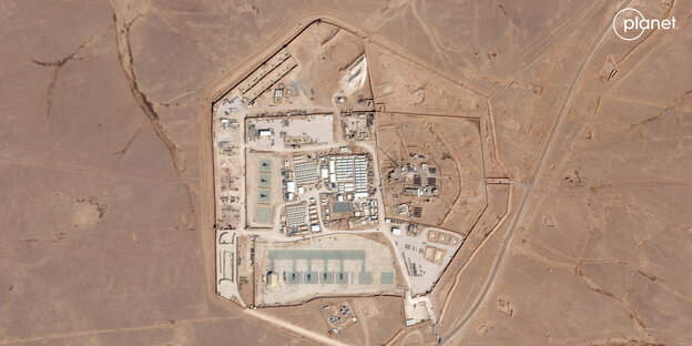 Satellite image of a military base.