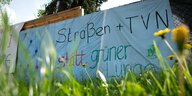 Transparent "Straßen + TVN statt Grüner Lunge"