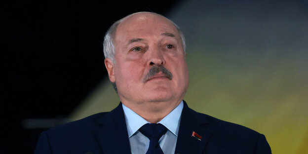 Alexander Lukashenko with serious expression