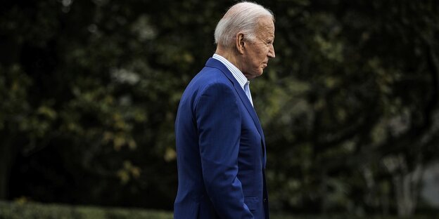 US President Biden in profile