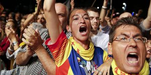 Feiernde katalonische Separatisten