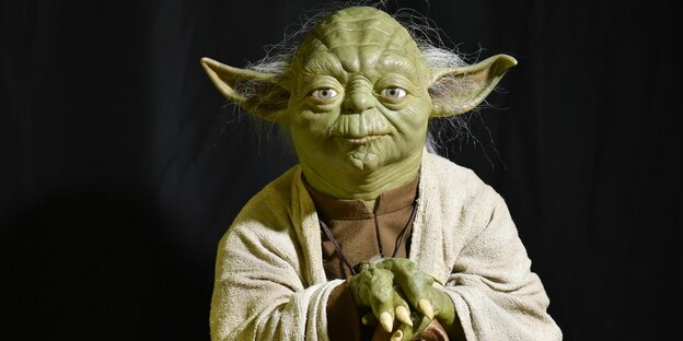 Eine Wachsfigur von "Yoda" aus dem Film "Krieg der Sterne"