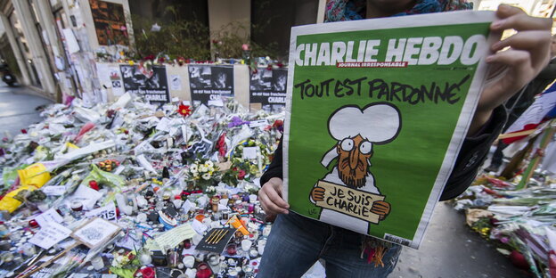 Eine Ausgabe von „Charlie Hebdo“. Eine Ausgabe von „Charlie Hebdo“.