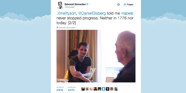 Ein Screenshot von Edward Snowdens Twitter-Account. Ein Screenshot von Edward Snowdens Twitter-Account.