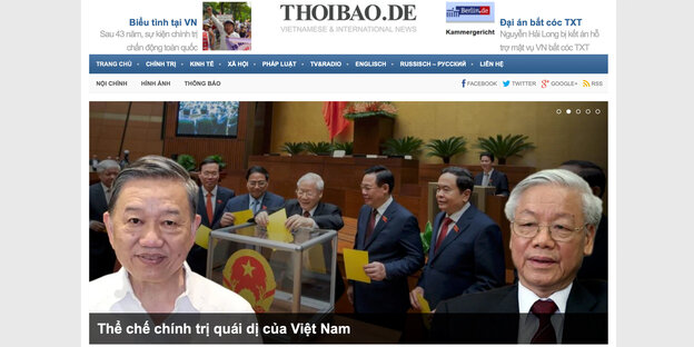 A screenshot of the home page of thoibao.de