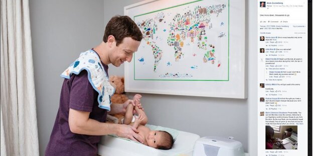 Mark Zuckerberg und seine Tochter Max Mark Zuckerberg und seine Tochter Max