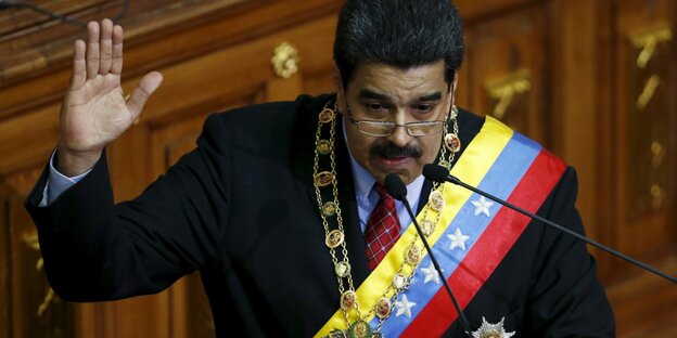 Nicólas Maduro im Porträt Nicólas Maduro im Porträt