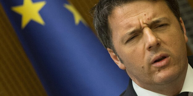 Italiens Regierungschef Matteo Renzi guckt fragend. Italiens Regierungschef Matteo Renzi guckt fragend.