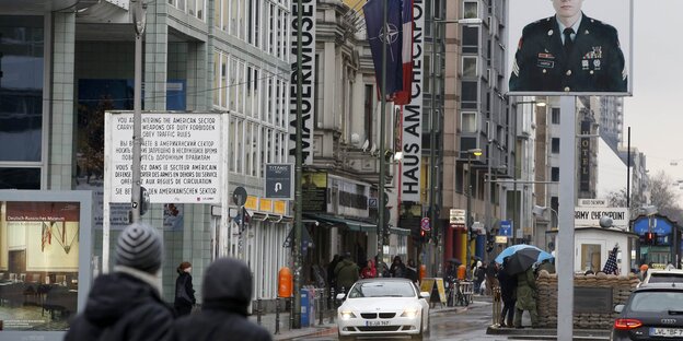Checkpoint Charlie in Berlin. Checkpoint Charlie in Berlin.