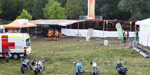 Das abgesperrte Konzertgelände in Nenzing, Österreich Das abgesperrte Konzertgelände in Nenzing, Österreich
