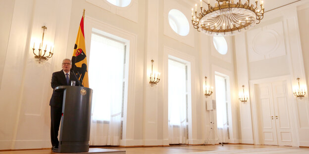 Bundespräsident Joachim Gauck im Schloss Bellevue