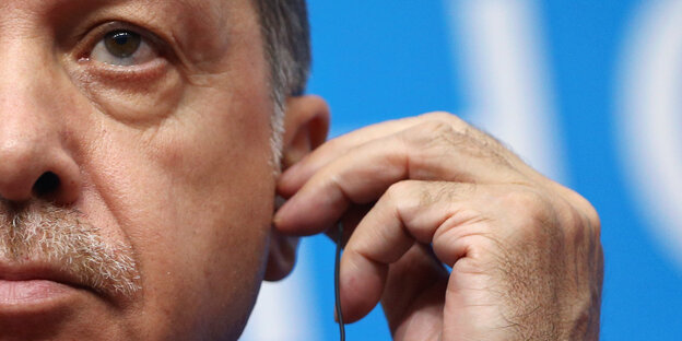 Recep Tayyip Erdogan in Nahaufnahme Recep Tayyip Erdogan in Nahaufnahme