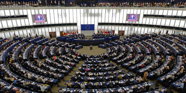 Der Plenarsaal des Europaparlaments Der Plenarsaal des Europaparlaments