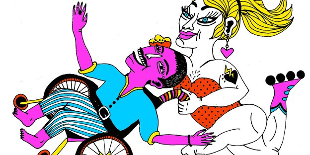 Zwei Frauen rollen gemeinsam durch die Welt Zwei Frauen rollen gemeinsam durch die Welt