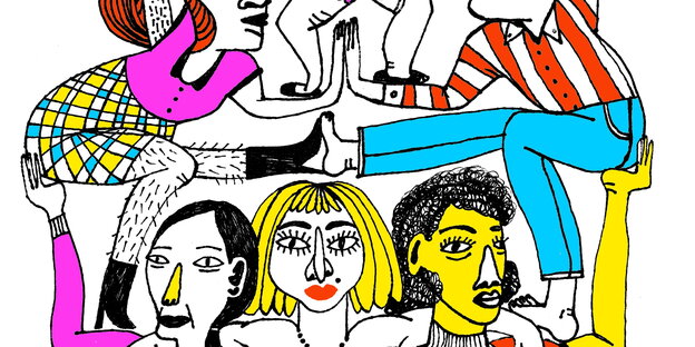 dreri Frauen tragen zwei weitere auf den Armen dreri Frauen tragen zwei weitere auf den Armen